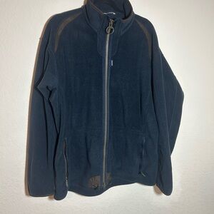 Barbour Black Zip Up Fleece jacket with Standing Collar